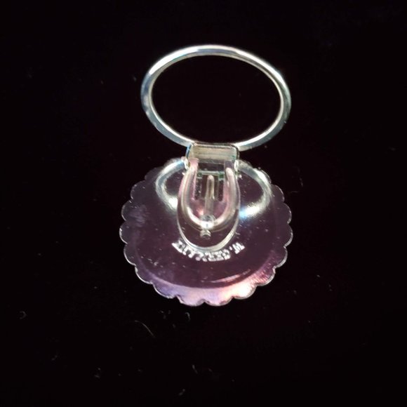 Vintage Filigree Scarf Clip Silver Tone Mother of Pearl(?) West Germany - Picture 3 of 5